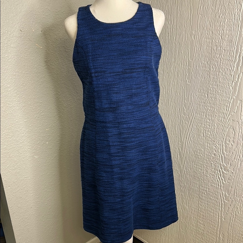 LOFT Navy Textured Mini Dress
